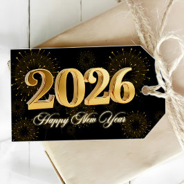 New Year's Eve 2026 Party Gold & Black  Geschenkanhänger