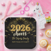 New Year's Eve 2026 Party Gold & Black Pappteller (Party)