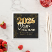 New Year's Eve 2026 Party Gold Glitter Serviette (Beispiel)