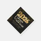 New Year's Eve 2026 Party Gold Glitter Serviette (Ecke)