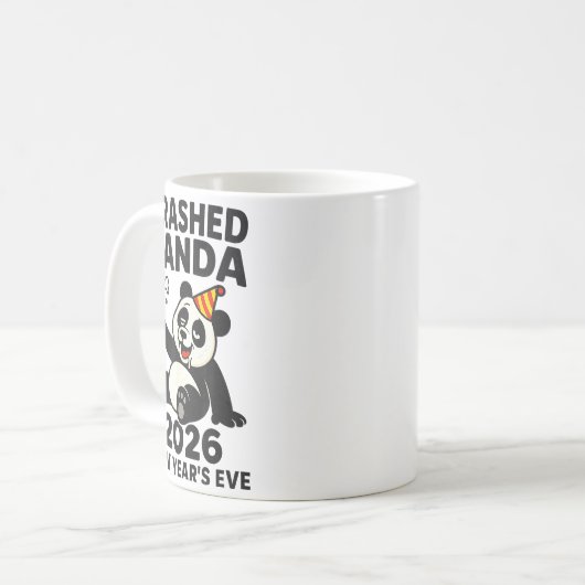 New Years Eve 2026 Trashed Panda Premium Kaffeetasse (Vorderseite Links)
