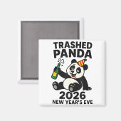 New Years Eve 2026 Trashed Panda Premium Magnet (Vorderseite/Rückseite)