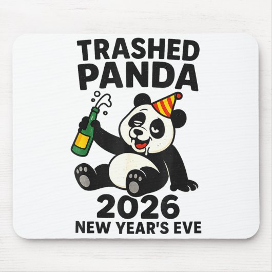 New Years Eve 2026 Trashed Panda Premium Mousepad (Vorne)