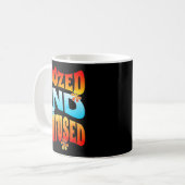 New Years Eve Boozed And Confused Retro 2025 Adult Kaffeetasse (Vorderseite Links)