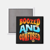 New Years Eve Boozed And Confused Retro 2025 Adult Magnet (Vorderseite/Rückseite)