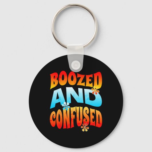 New Years Eve Boozed And Confused Retro 2025 Adult Schlüsselanhänger (Vorderseite)