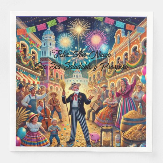New Year's Eve Celebration El Año Viejo Serviette (Vorderseite)