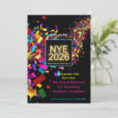 New Years Eve Fun Party Invitation Einladung (Stehend Vorderseite)