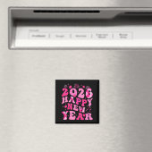 New Year's Eve Hello 2026 Groovy Family Matching C Magnet (In Situ (Geschirrspüler))