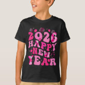 New Year's Eve Hello 2026 Groovy Family Matching C T-Shirt (Vorderseite)