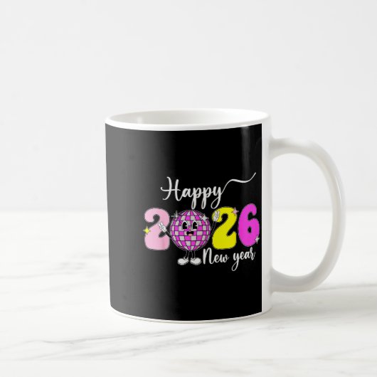 New Year's Eve Hello 2026 Happy New Year 2026 Disc Kaffeetasse (Rechts)