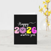 New Year's Eve Hello 2026 Happy New Year 2026 Disc Karte (Gelbe Blume)