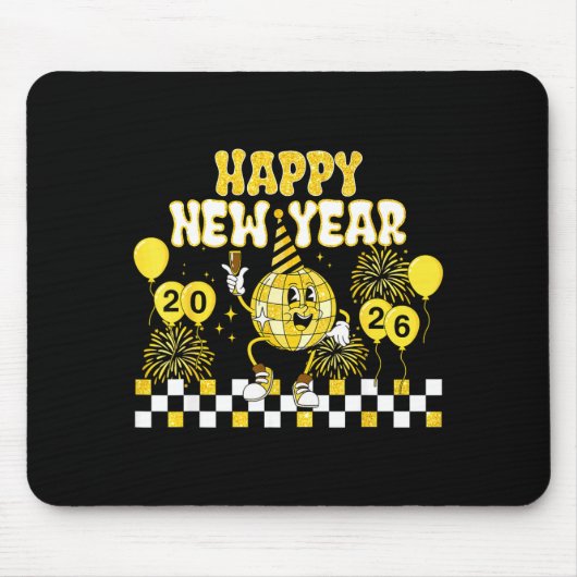New Year's Eve Hello 2026 Happy New Year 2026 Disc Mousepad (Vorne)