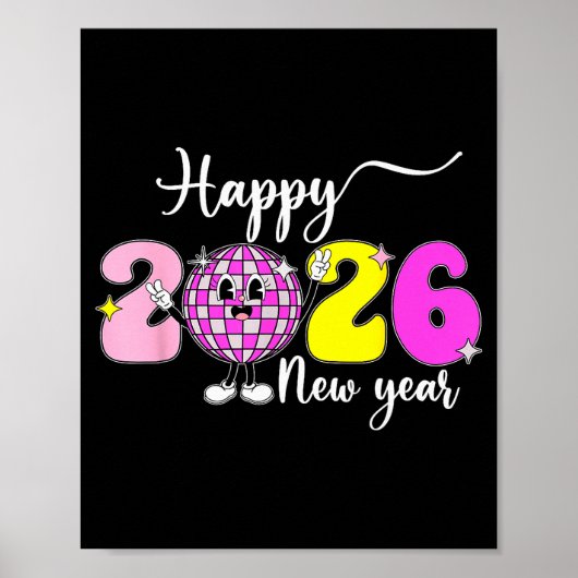 New Year's Eve Hello 2026 Happy New Year 2026 Disc Poster (Vorne)