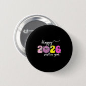 New Years Eve Hello 2026 Happy New Year 2026 Disco Button (Vorne & Hinten)