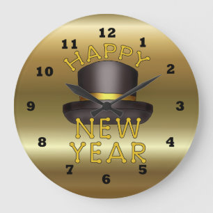 New Year's eve Holiday Clock Große Wanduhr