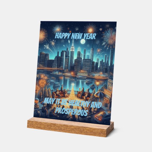 New Year's Eve in New York City Acrylschild (Winkel)