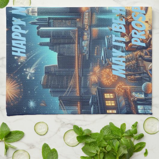 New Year's Eve in New York City Geschirrtuch (Gefaltet)
