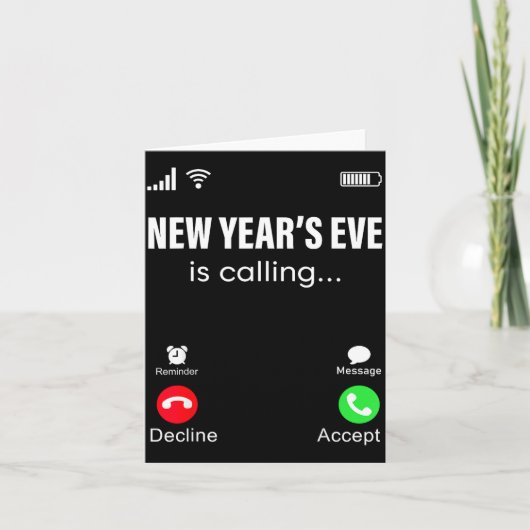 New Years Eve Is Calling Funny Happy New Year 2026 Karte (Vorderseite)