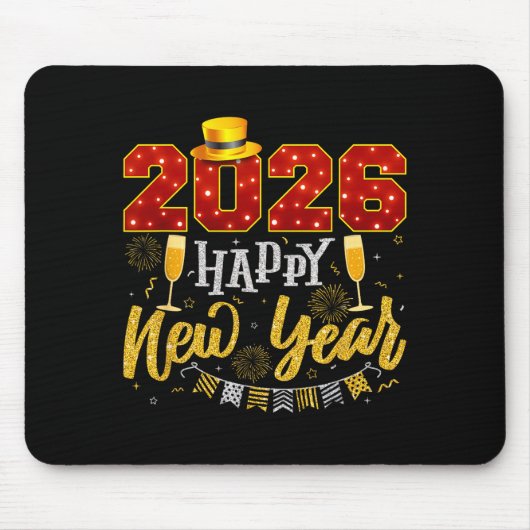 New Years Eve Party 2026 Fireworks Happy New Year Mousepad (Vorne)