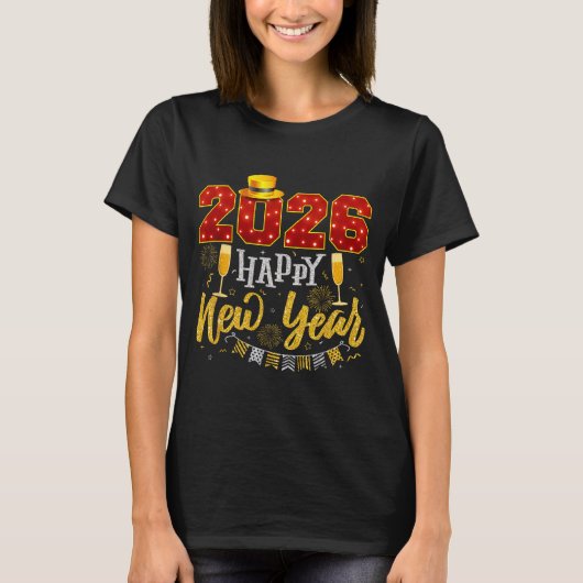 New Years Eve Party 2026 Fireworks Happy New Year  T-Shirt (Vorderseite)