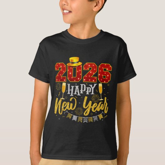 New Years Eve Party 2026 Fireworks Happy New Year T-Shirt (Vorderseite)