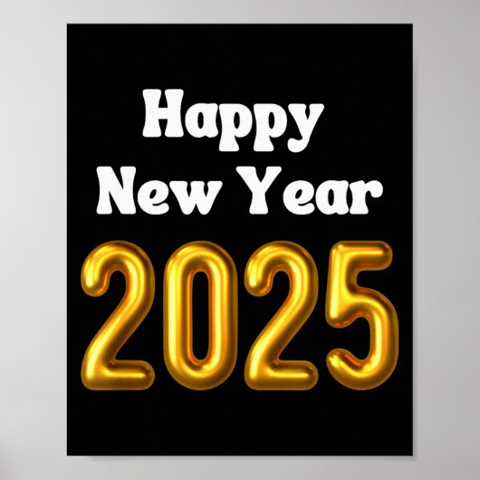 New Years Eve Party Balloons Gold Celebrate Nye Poster (Vorne)