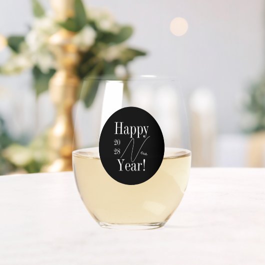 New Year's Eve Party Black and White Personalized Weinglas Ohne Stiel (Insitu (Hochzeit))