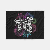 New Years Eve Party Countdown Fireworks Happy New Fleecedecke (Vorderseite (Horizontal))