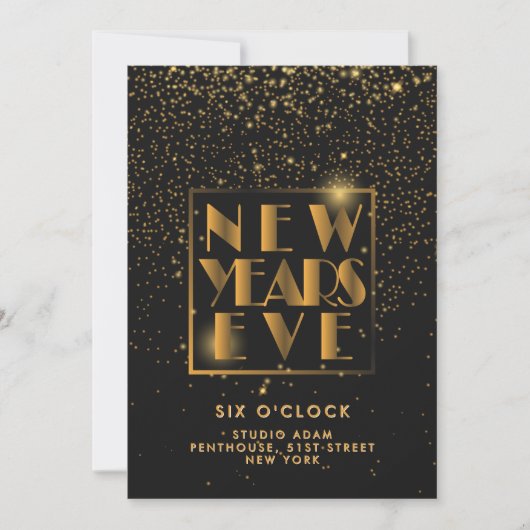 New Years Eve Party Event Details Announcement Einladung (Vorderseite)
