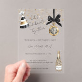 New Year's Eve Party Gold Glitzy Sparkle Acryleinladungen (Insitu (Handheld))