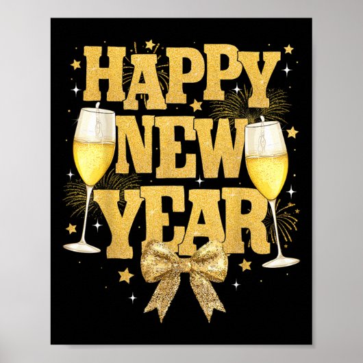 New Years Eve Party Supplies 2025 Happy New Year F Poster (Vorne)