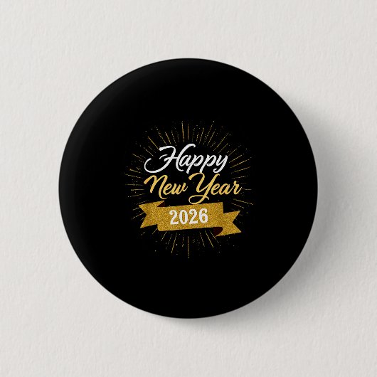 New Years Eve Party Supplies 2026 Happy New Year F Button (Vorderseite)