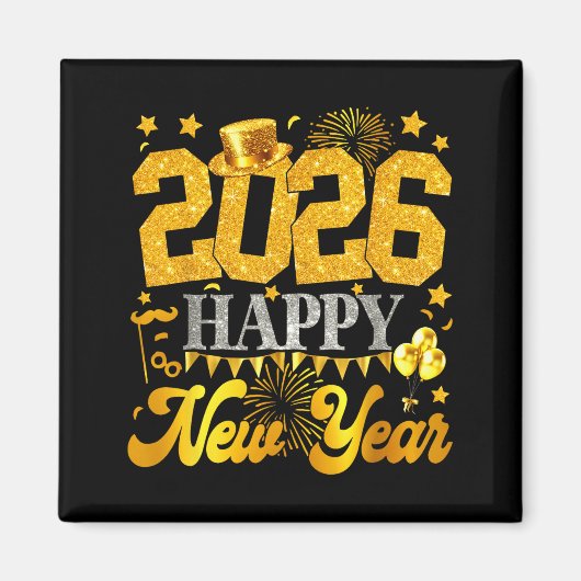 New Years Eve Party Supplies 2026 Happy New Year F Magnet (Vorne)