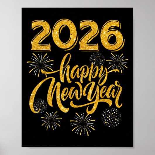 New Years Eve Party Supplies 2026 Happy New Year F Poster (Vorne)