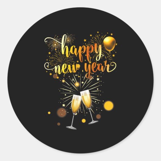 New Years Eve Party Supplies 2026 Happy New Year F Runder Aufkleber (Vorderseite)