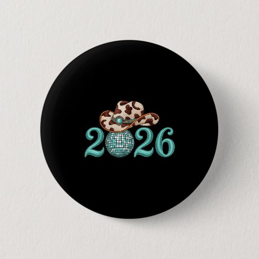 New Years Eve Party Supplies 2026 Western Nk Cowgi Button (Vorderseite)