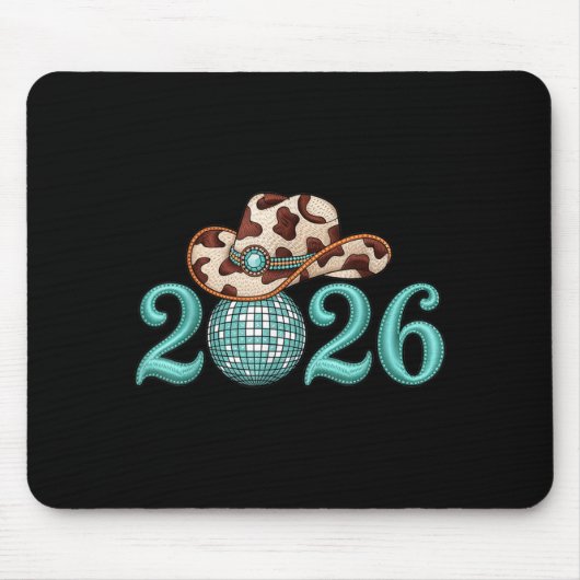 New Years Eve Party Supplies 2026 Western Nk Cowgi Mousepad (Vorne)