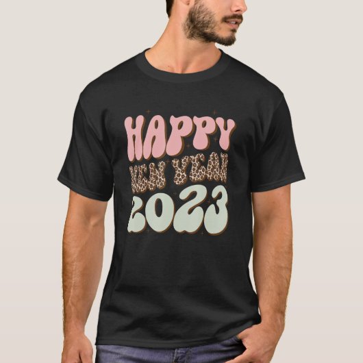 New Years Eve Party Supplies Groovy Happy New Year T-Shirt (Vorderseite)