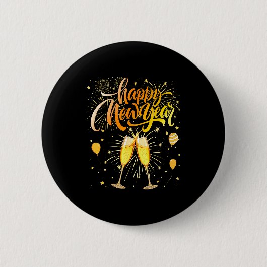 New Years Eve Party Supplies Nye Matching Happy Ne Button (Vorderseite)