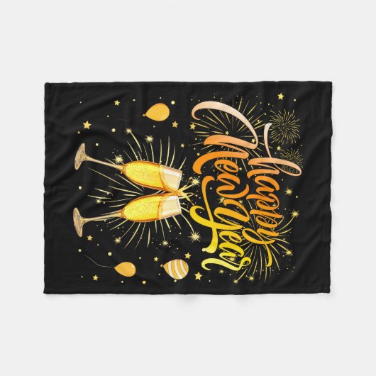 New Years Eve Party Supplies Nye Matching Happy Ne Fleecedecke (Vorderseite (Horizontal))