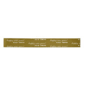 New Years Eve Satin Ribbon with Yellow Brown Tones Satinband (Vorderseite)