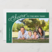New Years Foto Cheers Elegant Feiertagskarte (Vorderseite)