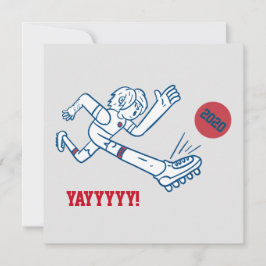 New Years Funny Cartoon Soccer Player 2021 Wohnung Feiertagskarte