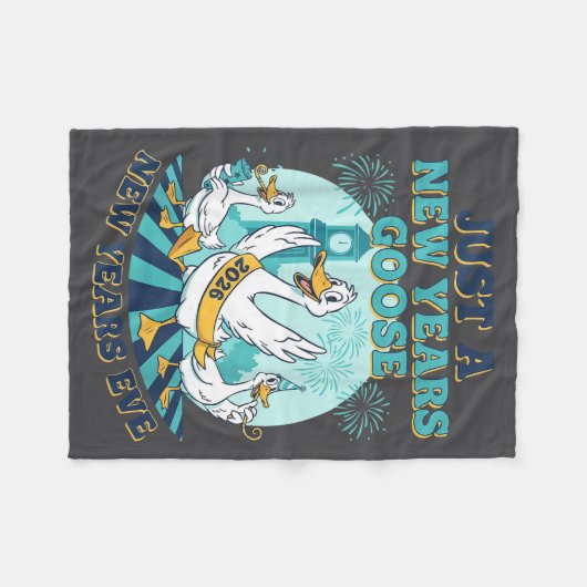 New Years Goose 2026 Celebration Fun Fleecedecke (Vorderseite (Horizontal))