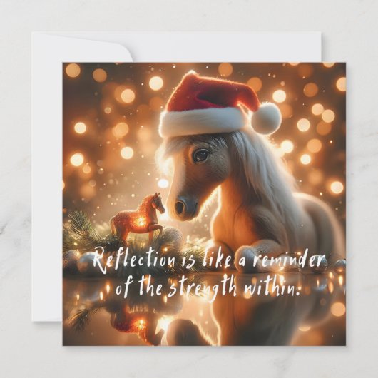 New Year's greeting card with a horse (Vorderseite)