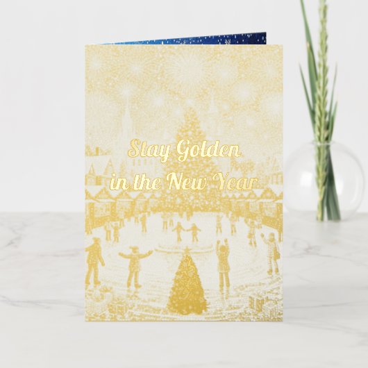 New Year's greetings in gold with a unique design (Vorderseite)