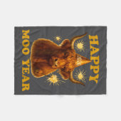 New Years Highland Cow Scottish Nye Party Farm Ani Fleecedecke (Vorderseite (Horizontal))
