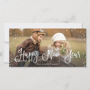 New Years Holidays Snow Foto Feiertagskarte
