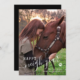 New Years Horse Foto Holiday Card Feiertagskarte